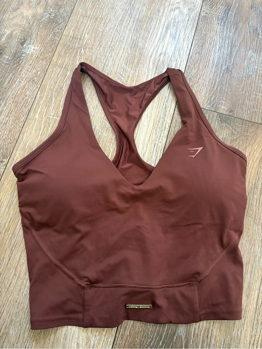 Gymshark Women's Brown Racerback Sports Bra Whitney simmons collection medium